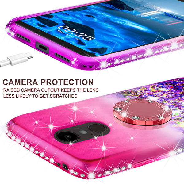 glitter ring phone case for alcatel revvl 2 - hot pink gradient - www.coverlabusa.com 