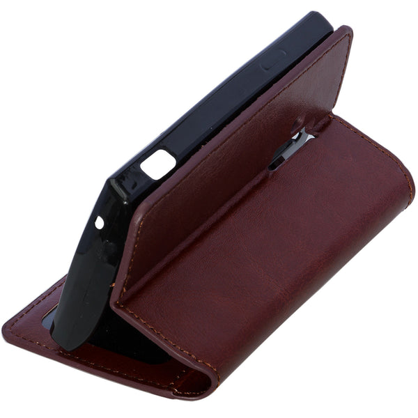Coolpad Rogue PU leather wallet case - brown - www.coverlabusa.com
