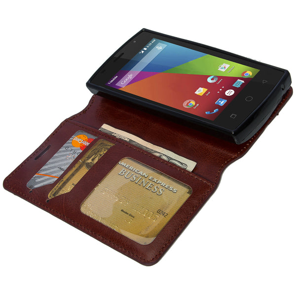 Coolpad Rogue PU leather wallet case - brown - www.coverlabusa.com