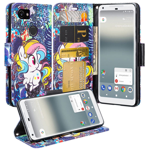 Google Pixel 2 XL Wallet Case - Rainbow Unicorn - www.coverlabusa.com