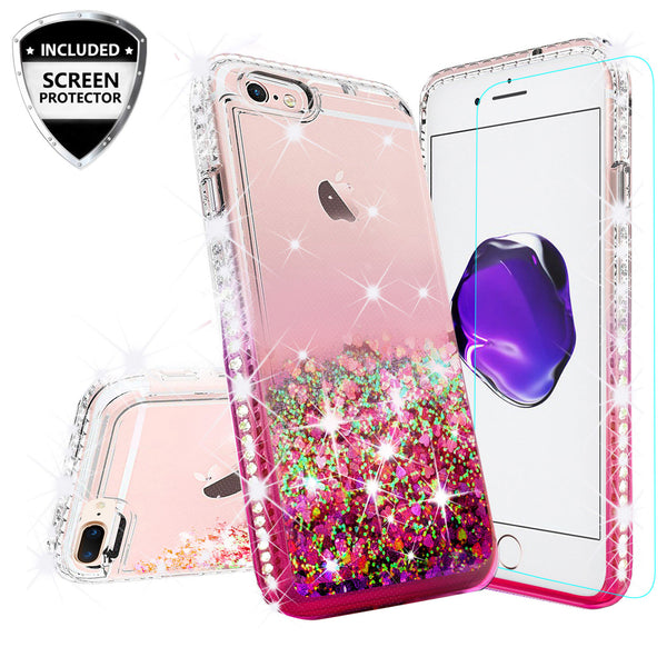 clear liquid phone case for apple iphone 7 plus - hot pink - www.coverlabusa.com 