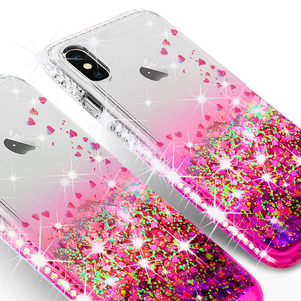 clear liquid phone case for apple iphone xs max - hot pink - www.coverlabusa.com 