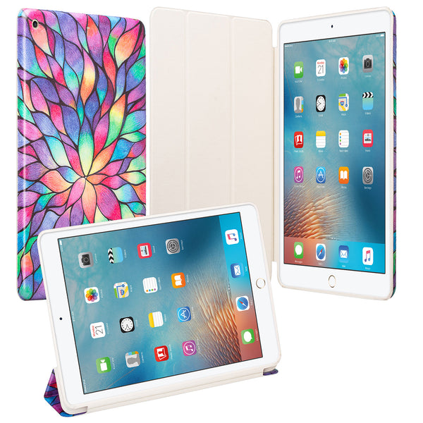Apple iPad 9.7-inch Wallet Case - Rainbow Flower - www.coverlabusa.com