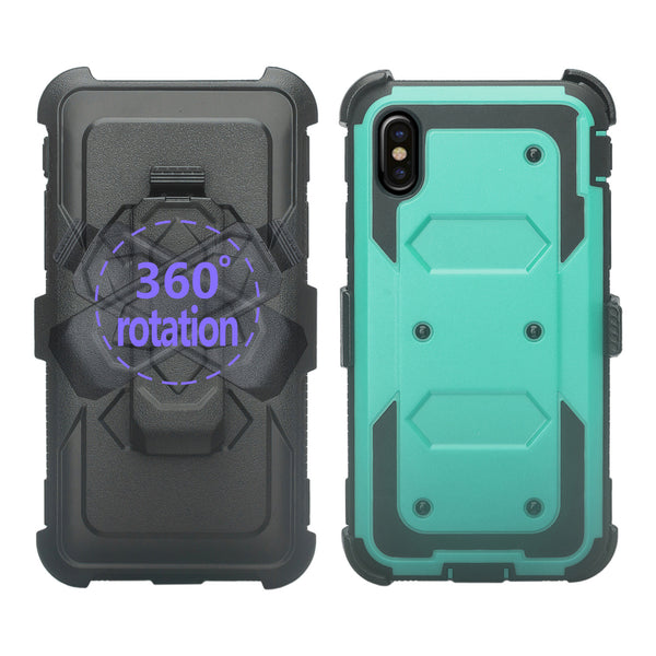 Apple iPhone 11 pro max heavy duty holster case - teal - www.coverlabusa.com
