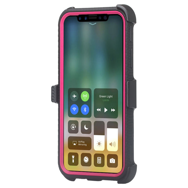 Apple iPhone 11 pro max heavy duty holster case - hot pink - www.coverlabusa.com