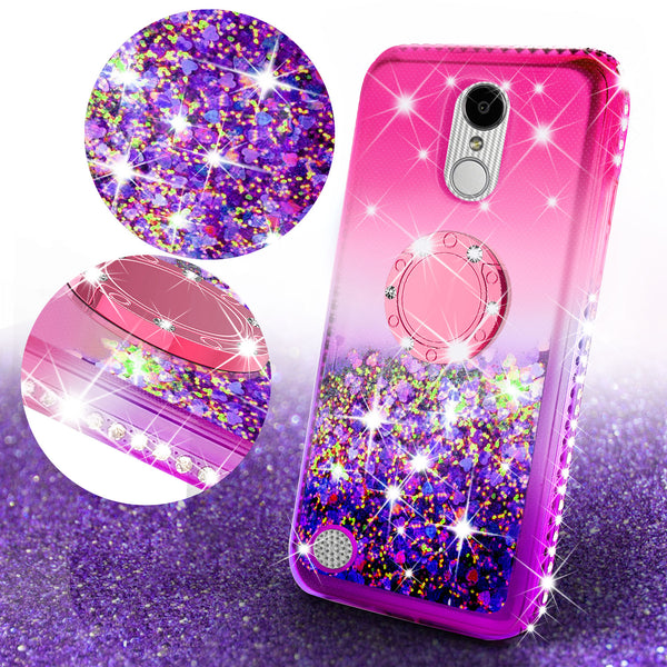 glitter ring phone case for lg aristo - hot pink gradient - www.coverlabusa.com