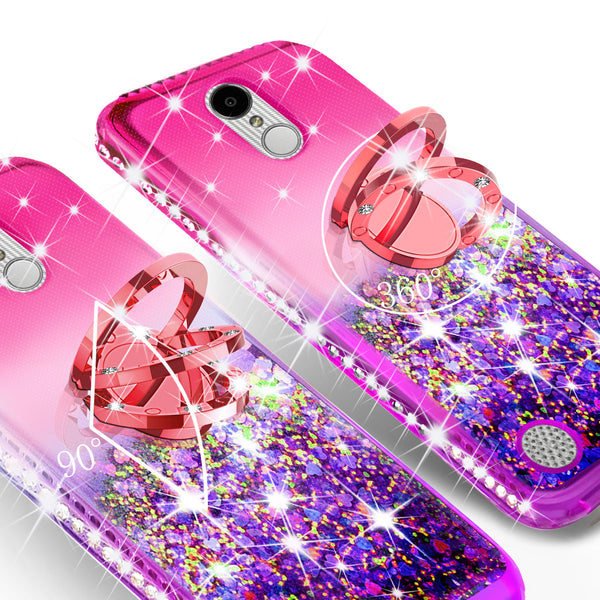 glitter ring phone case for lg aristo - hot pink gradient - www.coverlabusa.com