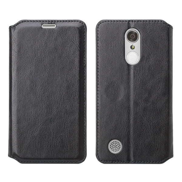 LG K4 (2017) | Fortune | Phoenix 3 | LV1 | M150 leather wallet case - black - www.coverlabusa.com