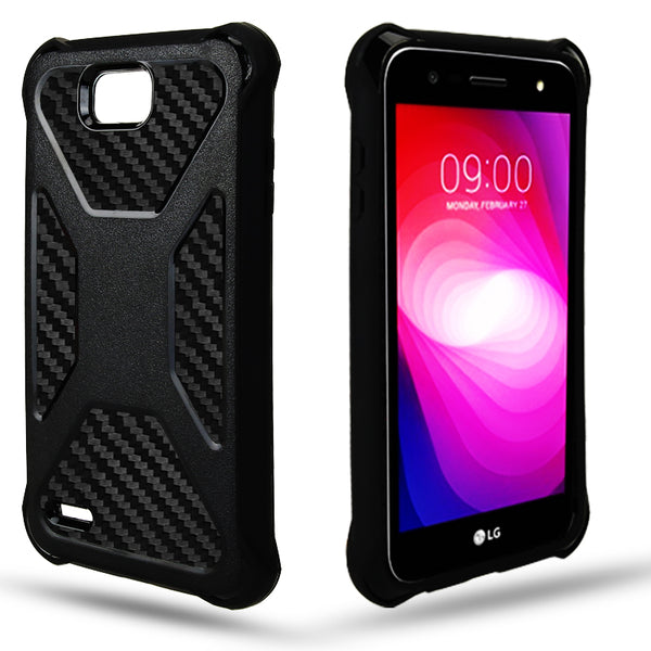 LG X Power 2 Carbon Fiber combo case - Black - www.coverlabusa.com