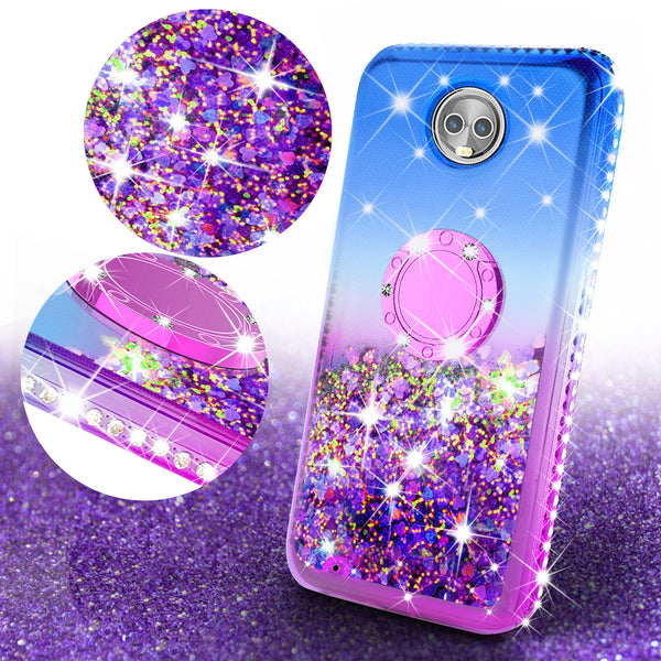 glitter ring phone case for moto g6 - blue gradient - www.coverlabusa.com 