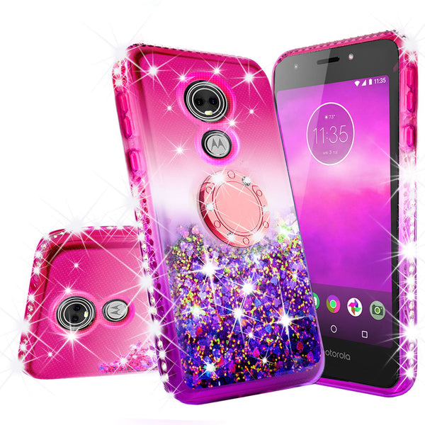 glitter ring phone case for moto e5 play - pink gradient - www.coverlabusa.com 
