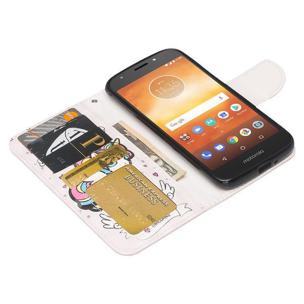 Motorola Moto G6 Play Wallet Case - white unicorn 2 - www.coverlabusa.com