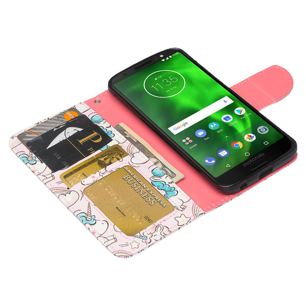 Motorola Moto G6 2018 Wallet Case - pink unicorn - www.coverlabusa.com