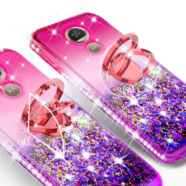 glitter ring phone case for moto g6 play - pink gradient - www.coverlabusa.com 
