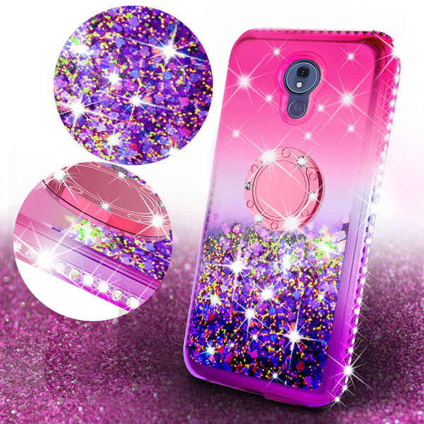 glitter ring phone case for motorola moto g7 - hot pink gradient - www.coverlabusa.com 
