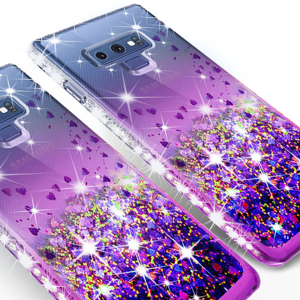 clear liquid phone case for samsung galaxy note 9 - purple - www.coverlabusa.com 