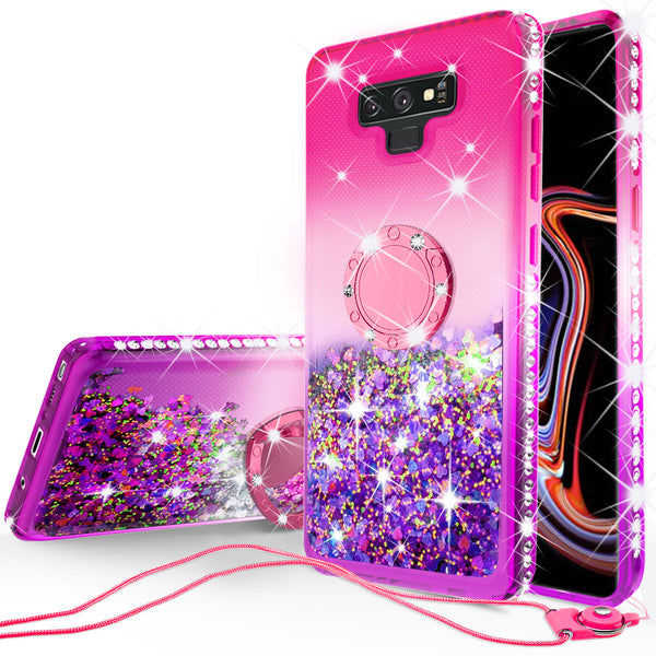 glitter ring phone case for samsung galaxy note 9 - pink gradient - www.coverlabusa.com 