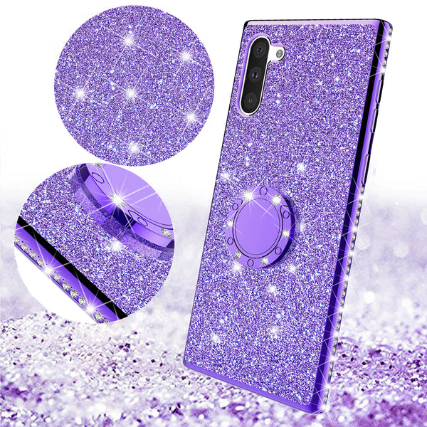 samsung galaxy note 10 plus glitter bling fashion case - purple - www.coverlabusa.com