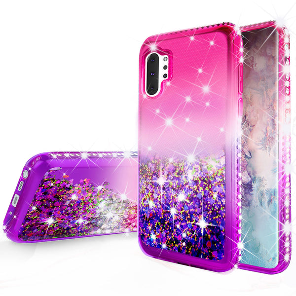 glitter phone case for samsung galaxy note 10 plus - hot pink/purple gradient - www.coverlabusa.com
