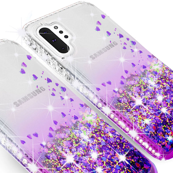 clear liquid phone case for samsung galaxy note 10 plus - purple - www.coverlabusa.com