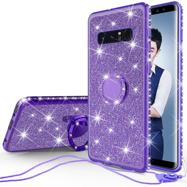 samsung galaxy s10e glitter bling fashion case - purple - www.coverlabusa.com