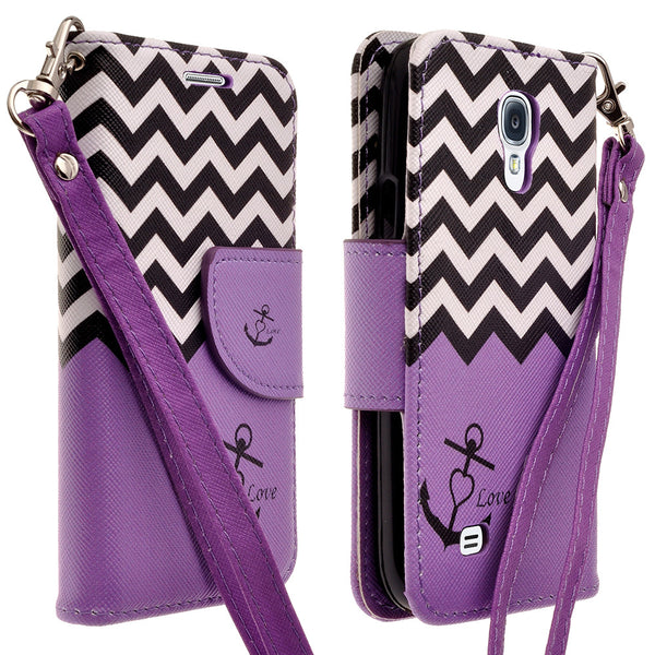 samsung galaxy s4 mini leather wallet case - purple anchor - www.coverlabusa.com