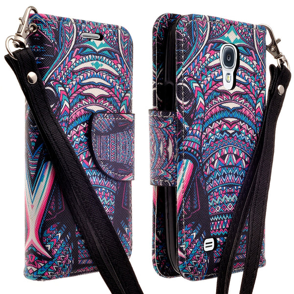 samsung galaxy s4 mini leather wallet case - tribal elephant - www.coverlabusa.com