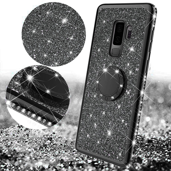 samsung galaxy s9 glitter bling fashion case - black - www.coverlabusa.com