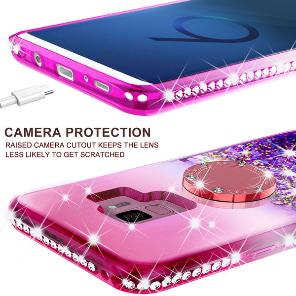glitter ring phone case for samsung galaxy s9 - pink gradient - www.coverlabusa.com 