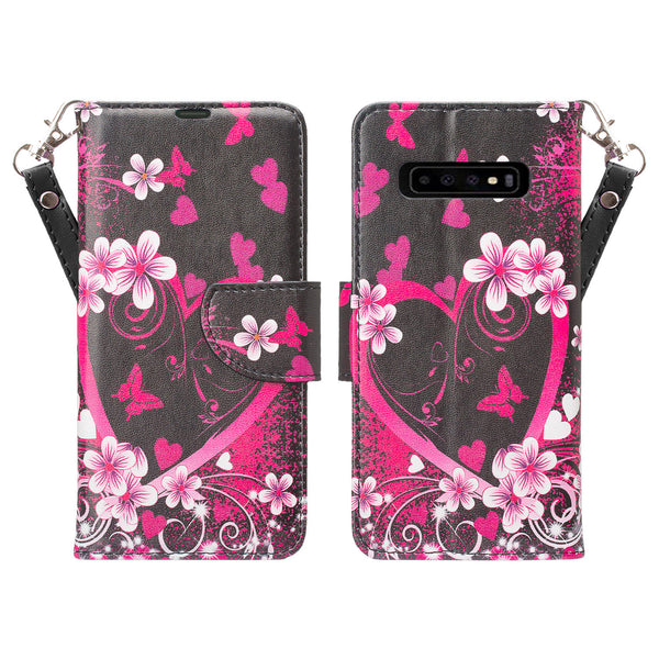 Samsung Galaxy S10 Plus Wallet Case - heart butterflies - www.coverlabusa.com