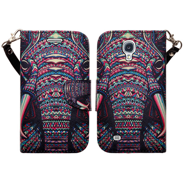 samsung galaxy S4 leather wallet case - tribal elephant - www.coverlabusa.com
