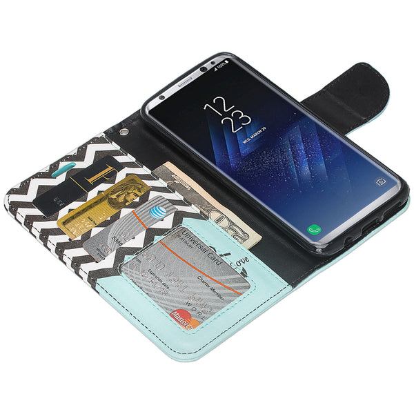 Samsung Galaxy S8 Wallet Case - teal anchor - www.coverlabusa.com