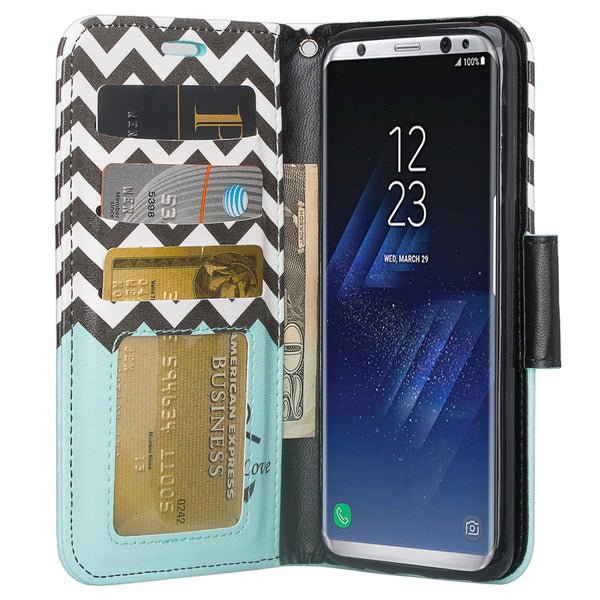 Samsung Galaxy S8 Wallet Case - teal anchor - www.coverlabusa.com