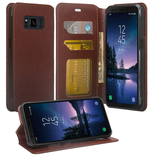Samsung Galaxy S8 Active Wallet Case - brown - www.coverlabusa.com