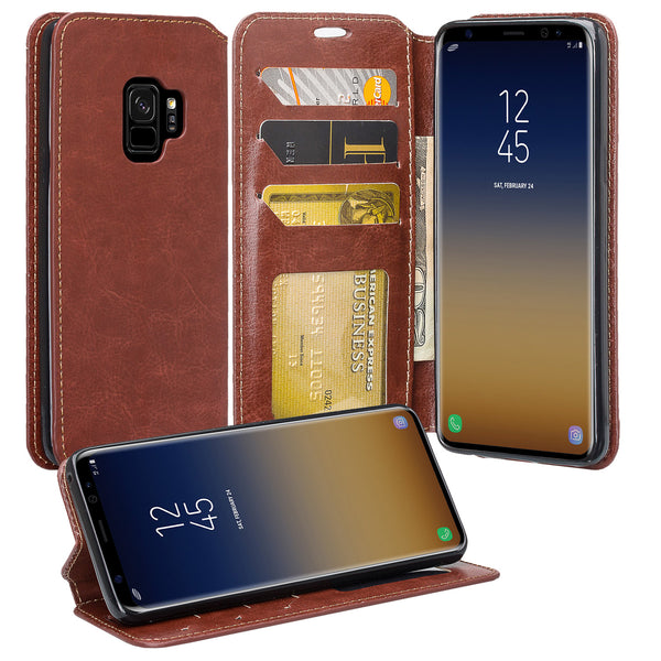 Samsung Galaxy S9 Wallet Case - brown - www.coverlabusa.com