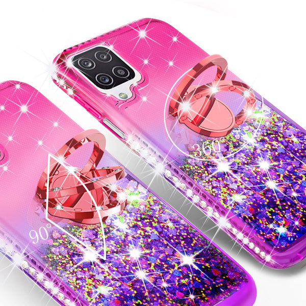 glitter phone case for samsung galaxy a12 - hot pink/purple gradient - www.coverlabusa.com