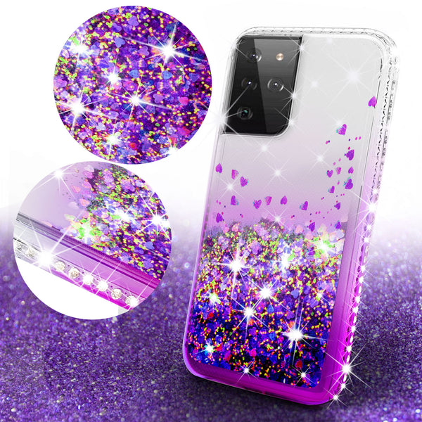 clear liquid phone case for samsung galaxy s21 ultra - purple - www.coverlabusa.com