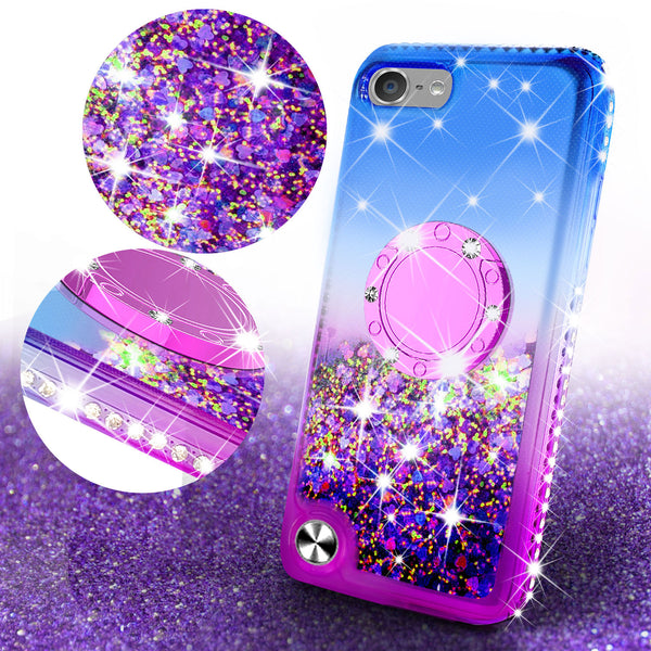 glitter ring phone case for Apple iPod Touch 5/6 - blue gradient - www.coverlabusa.com 