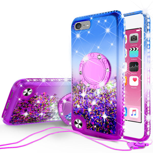 glitter ring phone case for Apple iPod Touch 5/6 - blue gradient - www.coverlabusa.com 