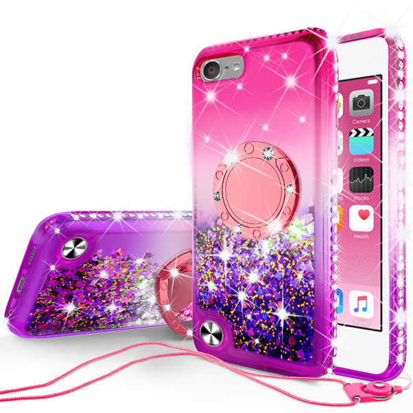 glitter ring phone case for Apple iPod Touch 5/6 - pink gradient - www.coverlabusa.com 