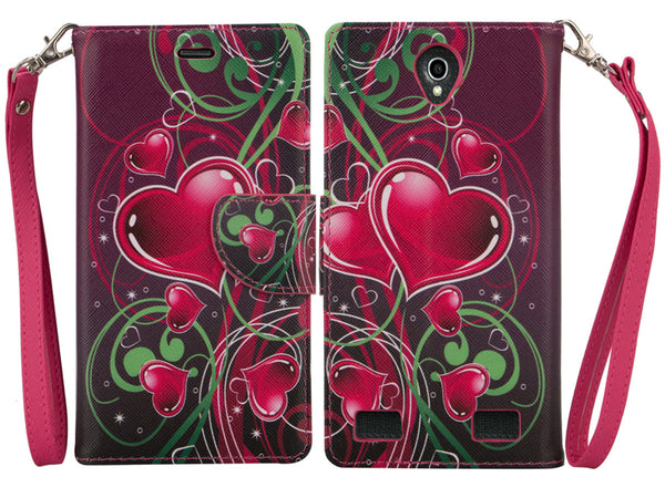 zte zmax 2 leather wallet case - heart strings - www.coverlabusa.com