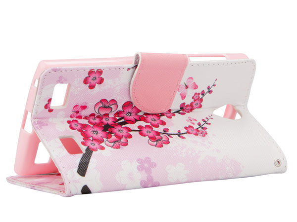 zte zmax 2 leather wallet case - cherry blossom - www.coverlabusa.com